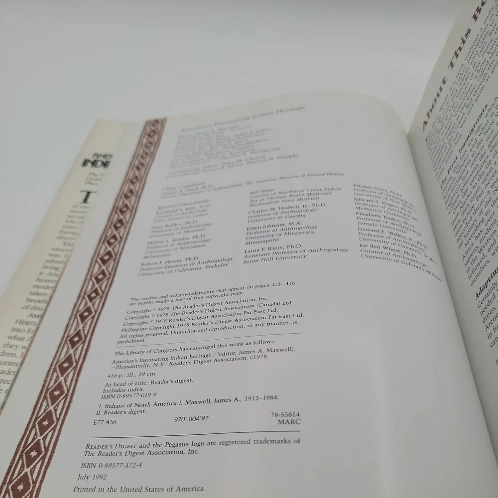 Reader's Digest America's Fascinating Indian Heritage Hardcover 1992 Good
